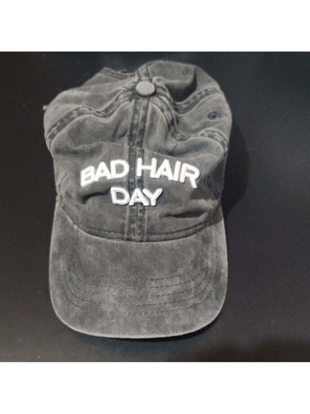 Casual Black 'Bad Hair Day' Cap